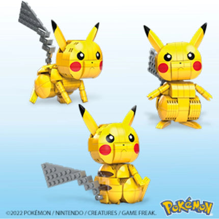 MEGA Construye y exhibe a Pokémon Pikachu y su trío evolutivo