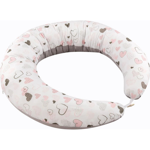 Abra almohada multifuncional XXL Corazones rosa gris