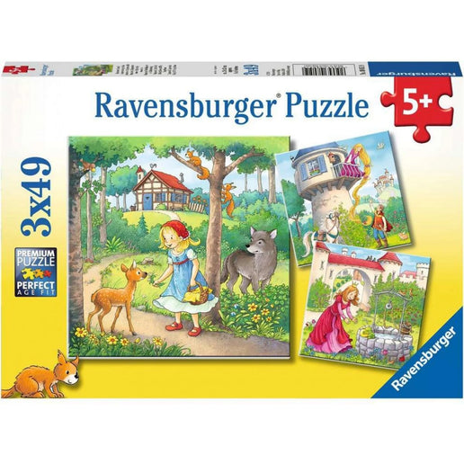 Puzzle Ravensburger: Caperucita Roja y princesas 3 x 49 piezas