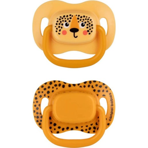 Set de chupetes simétricos de silicona BabiesBoo 18m+ 2 uds naranja