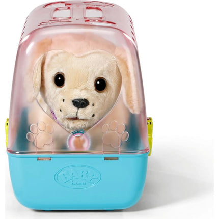 BABY born Mi perrito alegre con caja de transporte