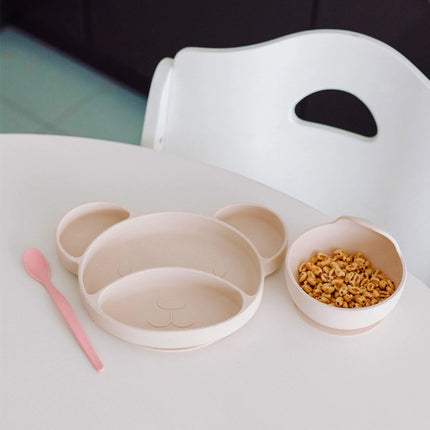 Cuenco de silicona con ventosa 330 ml crema