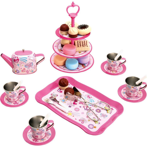 Set de té infantil y soporte con dulces