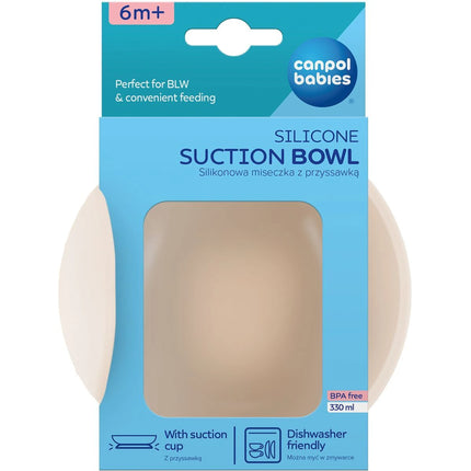 Cuenco de silicona con ventosa 330 ml crema