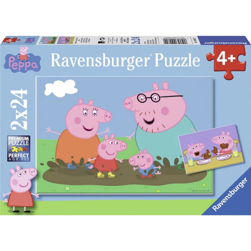 Puzzle Ravensburger: Peppa Pig Familia feliz 2 x 24 piezas