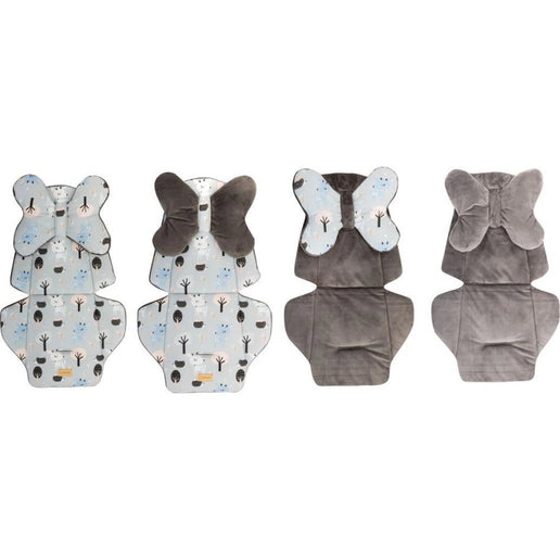 Colchoneta con almohadita de doble cara Forest graphite minky
