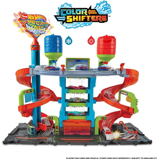 Hot Wheels City Color Shifters autolavado con espiral