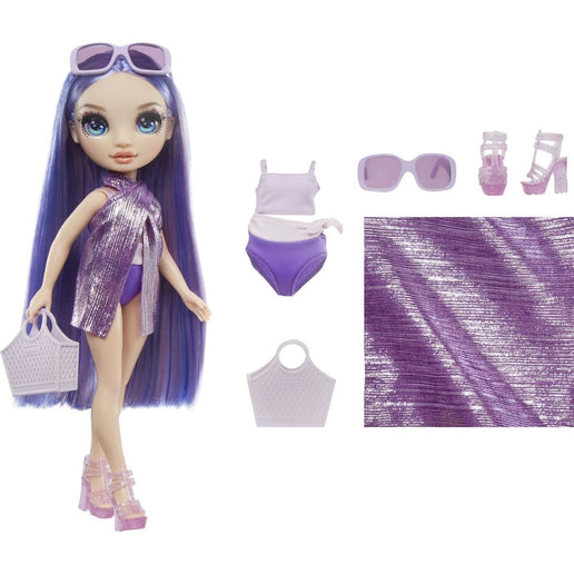 Muñeca de moda Rainbow High en bañador Violet Willow