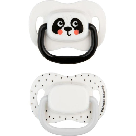 Set de chupetes simétricos de silicona BabiesBoo 6 - 18 m 2 uds blanco