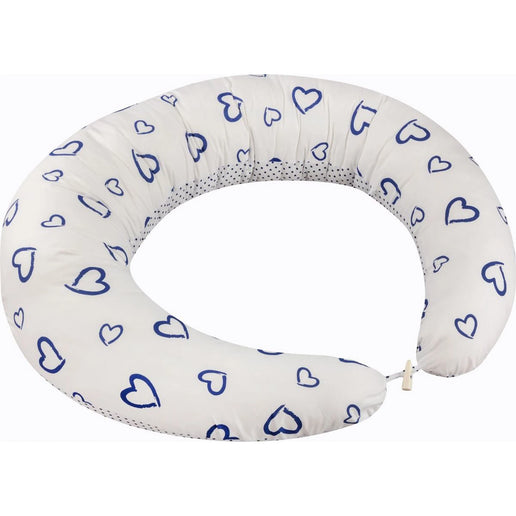 Abra cojín multifuncional XXL Corazones lunares azul blanco