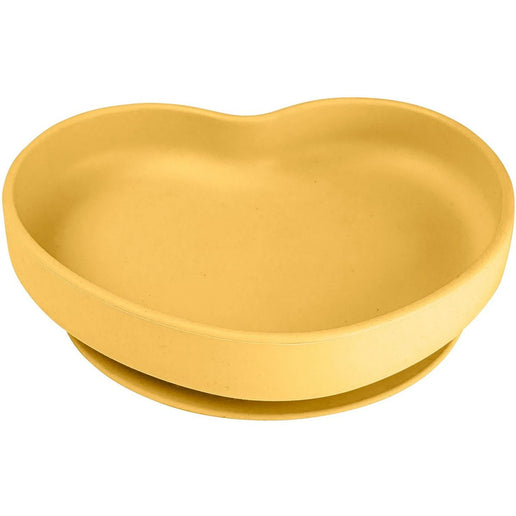 Plato de silicona con ventosa corazón amarillo